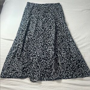SHEIN Black and Gray Animal Print Maxi Skirt